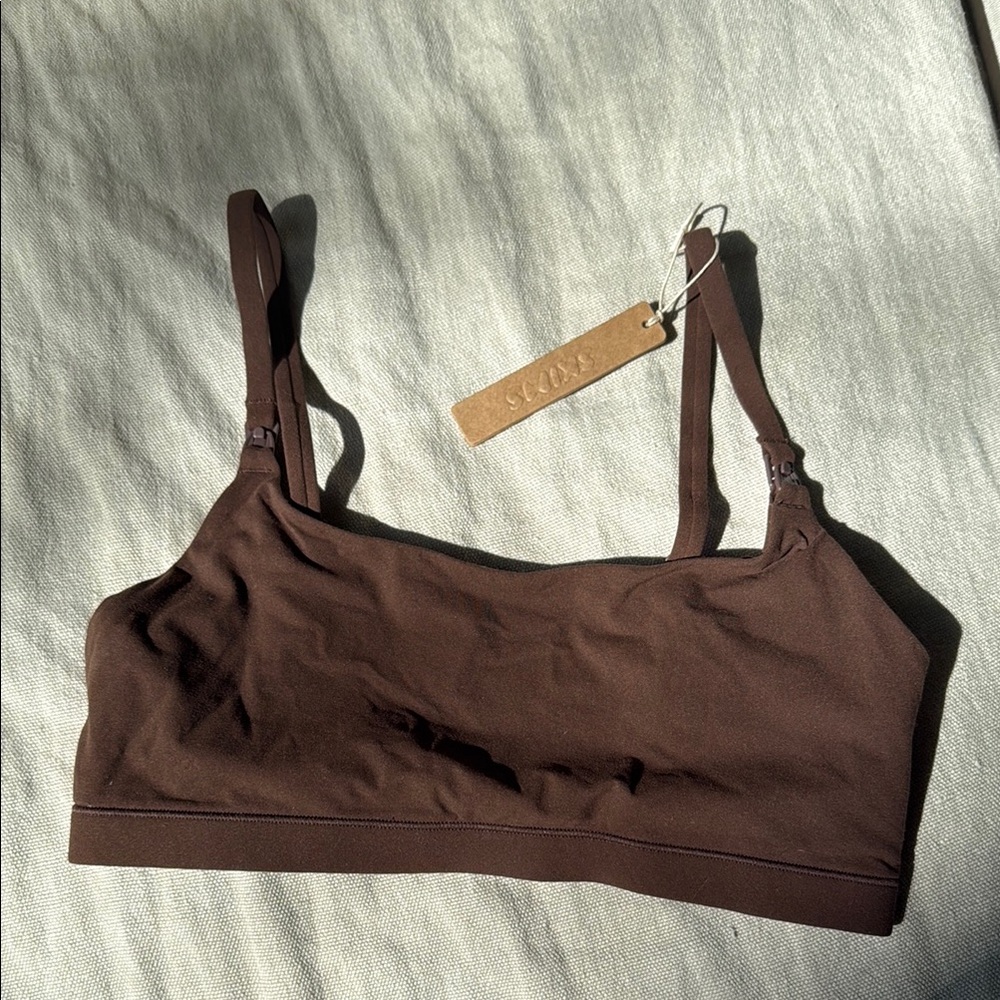 SKIMS Brown Scoop Neck Intimates Bra